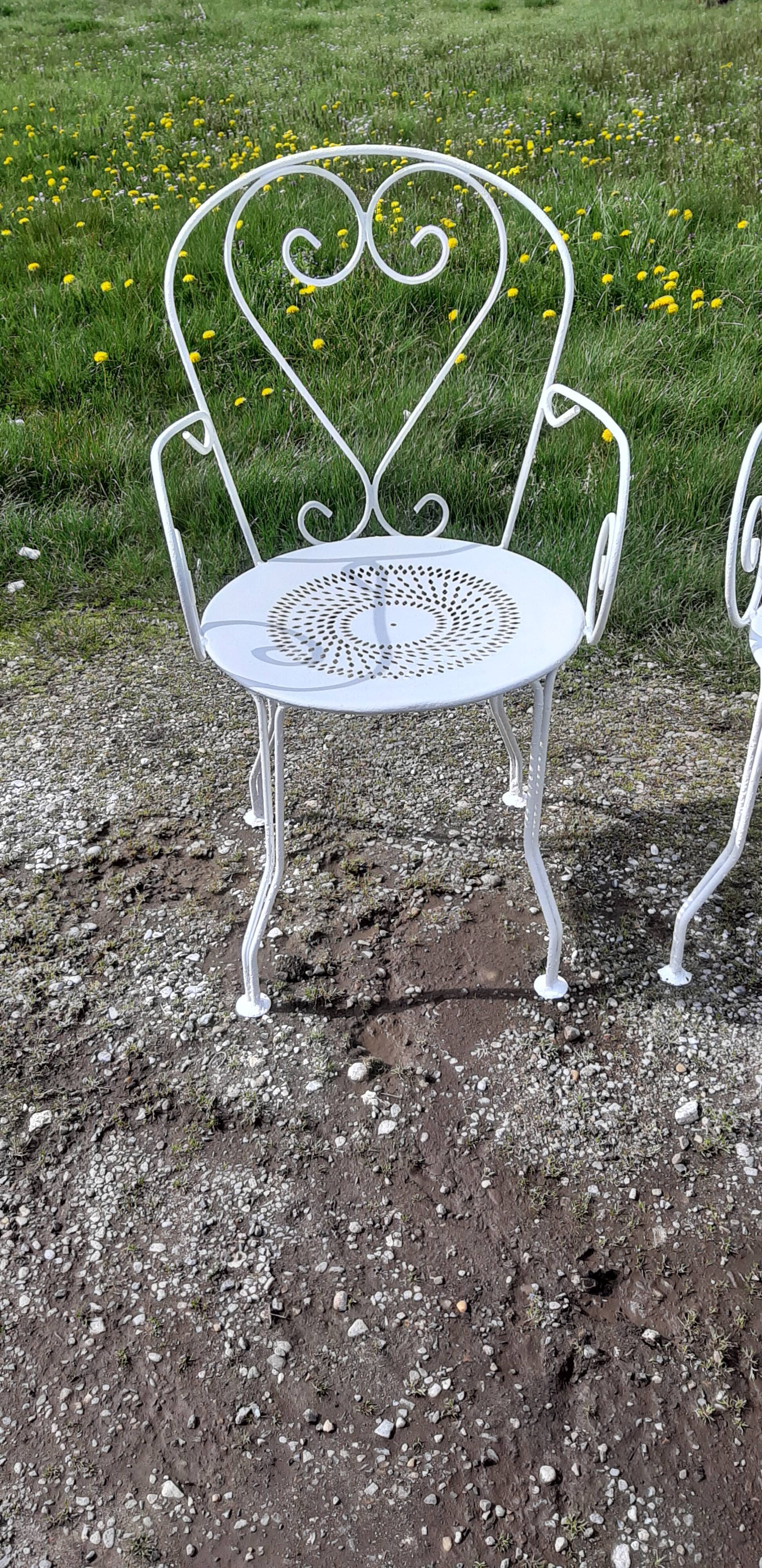 4 garden armchairs 1900 in wrought iron