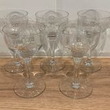 Set of 5 engraved glasses