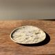 Petit vide poche ou plat en bois pétrifié blanc quadrillé brun D25-20,5