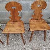 Set of 4 mountain chairs or blond wood chalet chairs