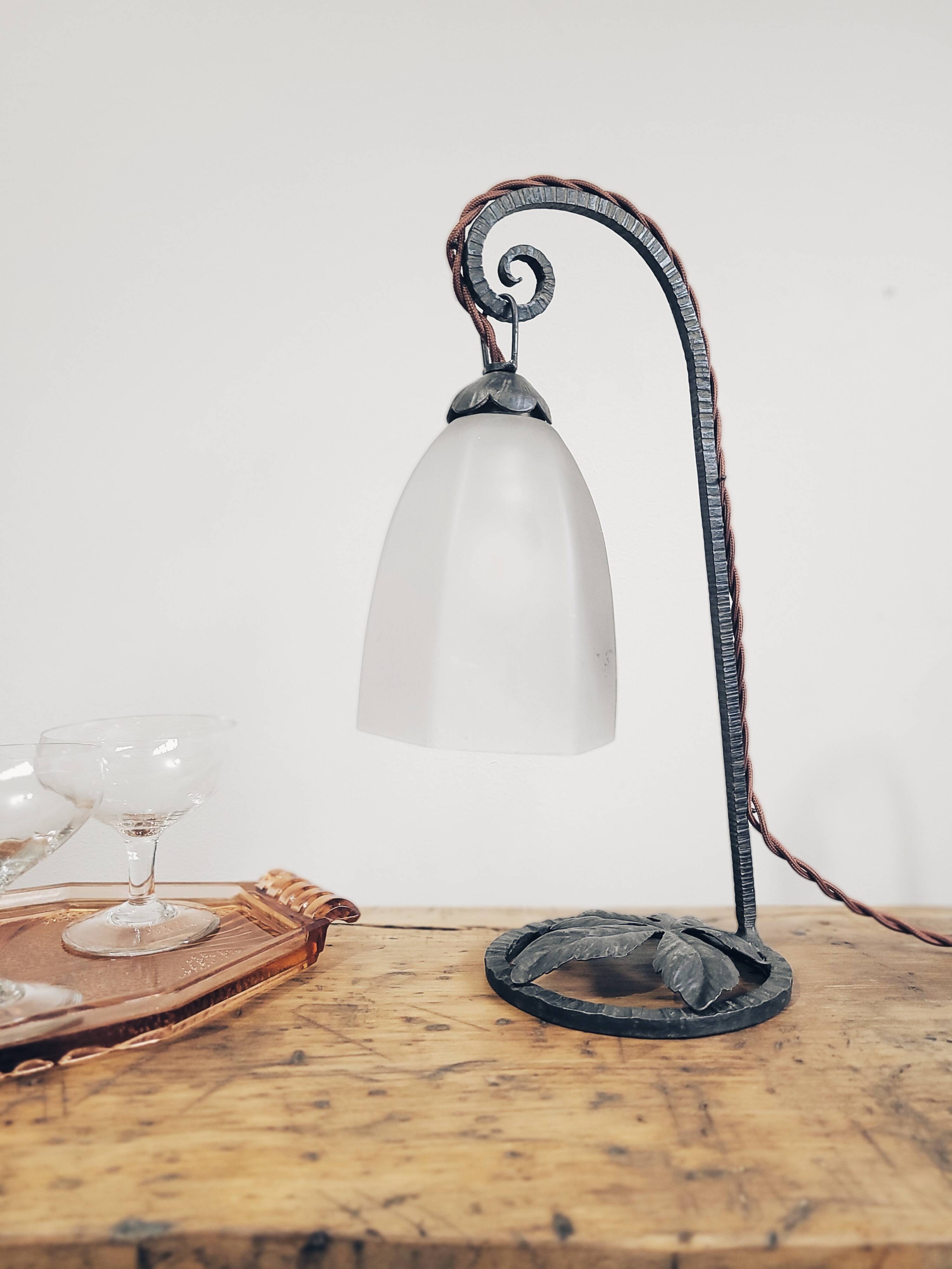 Wrought iron lamp, early 20th century