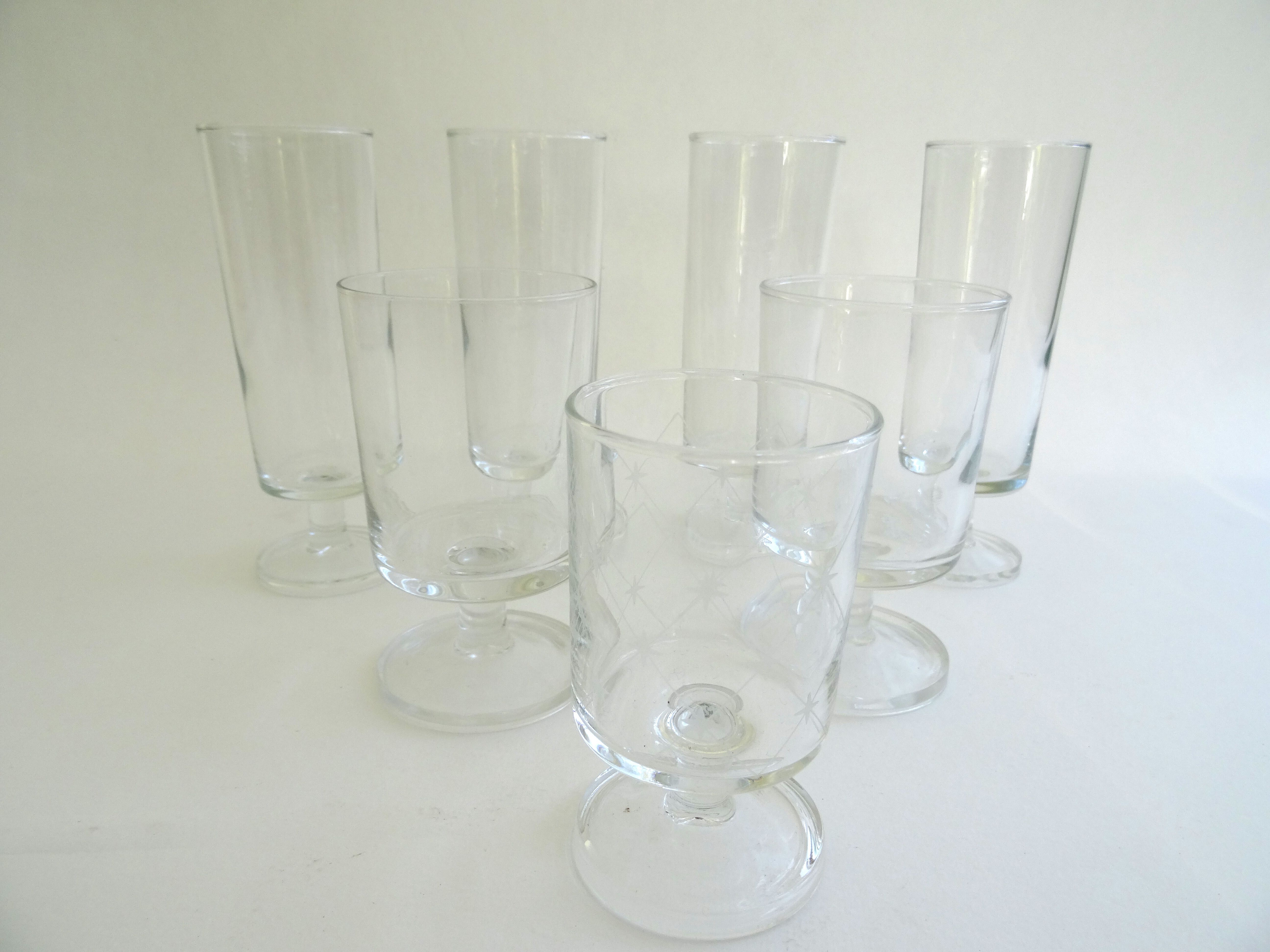 Lot de différents verres Cavalier