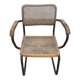 Fauteuil cantilever 1950s fer massif et cannage - Proto Cesca - La mam