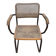 Fauteuil cantilever 1950s fer massif et cannage - Proto Cesca - La mam