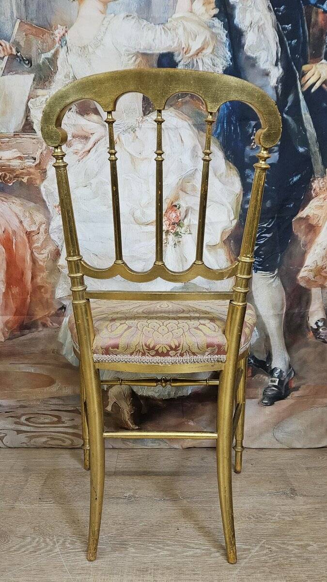 Napoleon III theatre chair in gilded wood