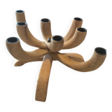 Scandinavian design vintage wood candle holder