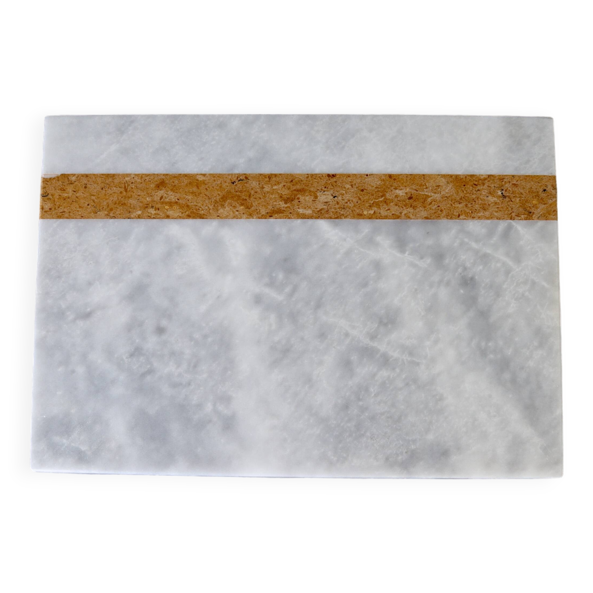 Salvatore – Rectangular serving tray in natural white marble