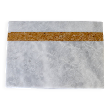 Salvatore – Rectangular serving tray in natural white marble
