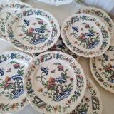 Roeun dessert plate set in French Sarreguemine porcelain