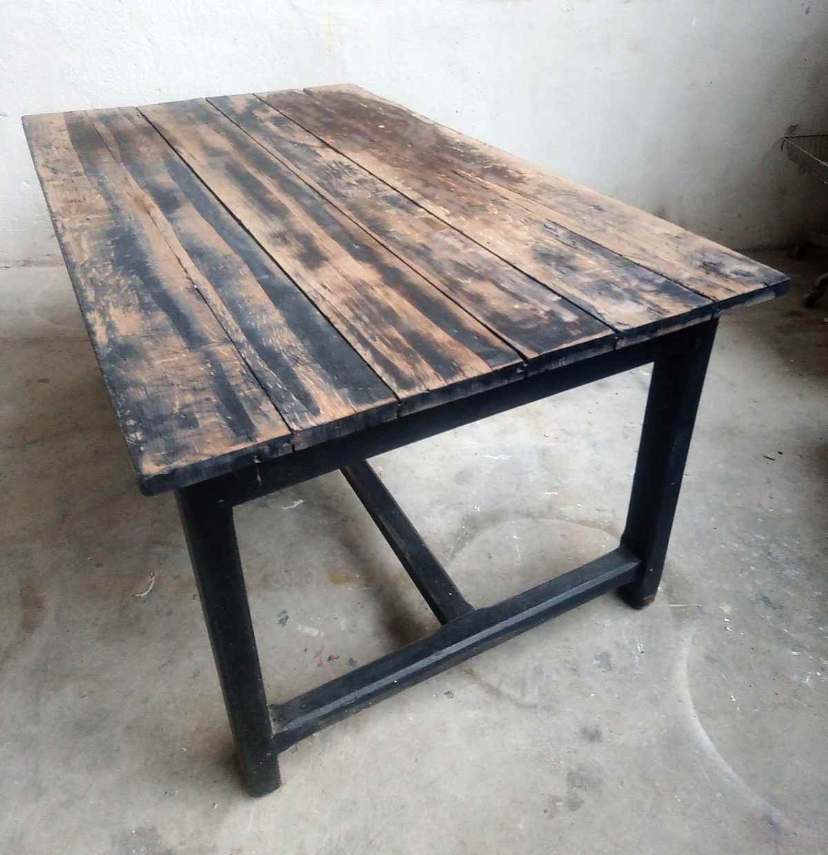 Patinated oak farm table