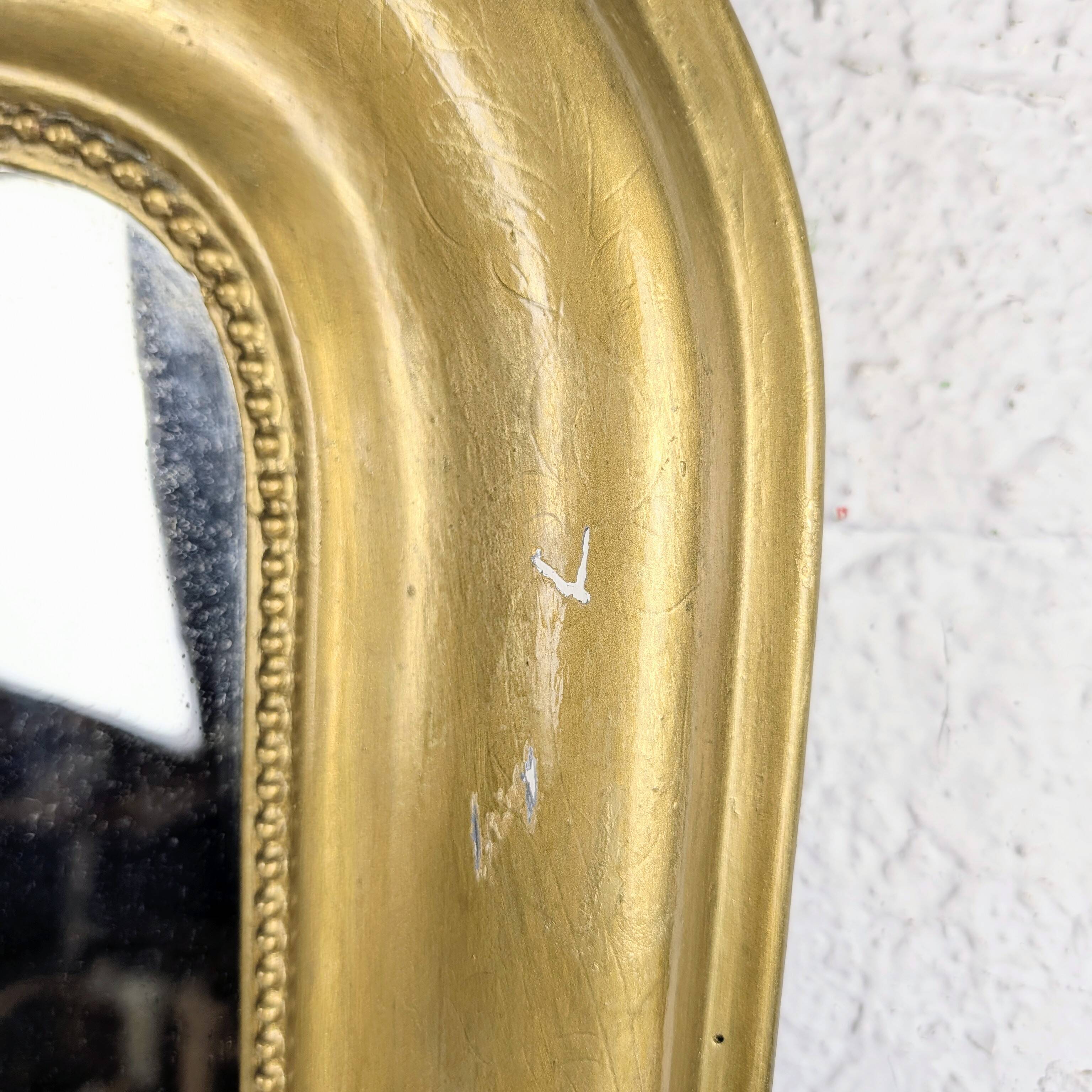 Louis-Philippe gold mirror with beaded moulding 62x92cm