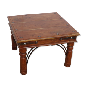 Table basse carrée en sheesham massif