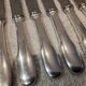12 silver-plated dessert knives by Christofle Cluny with stripes