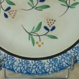 Fine earthenware plate of forges les eaux decorated with sponge end 19 th