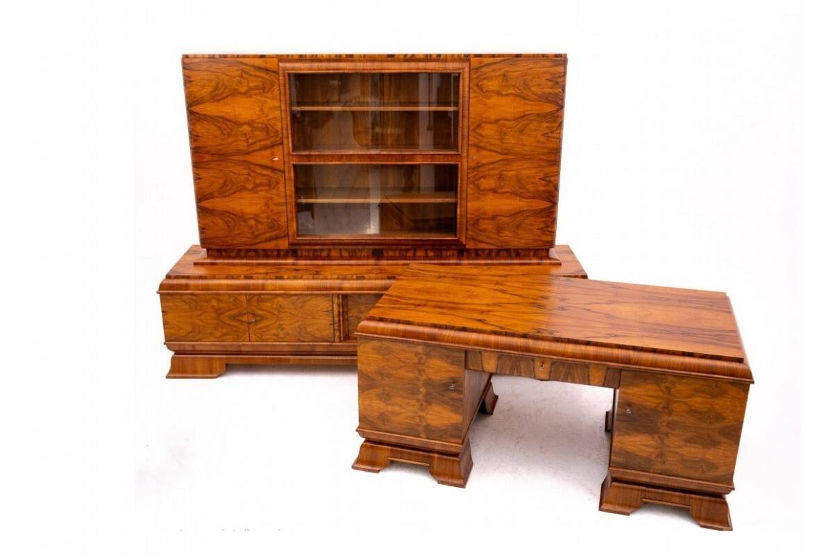 Art Deco office set from the 1930s, Poland. After renovation.