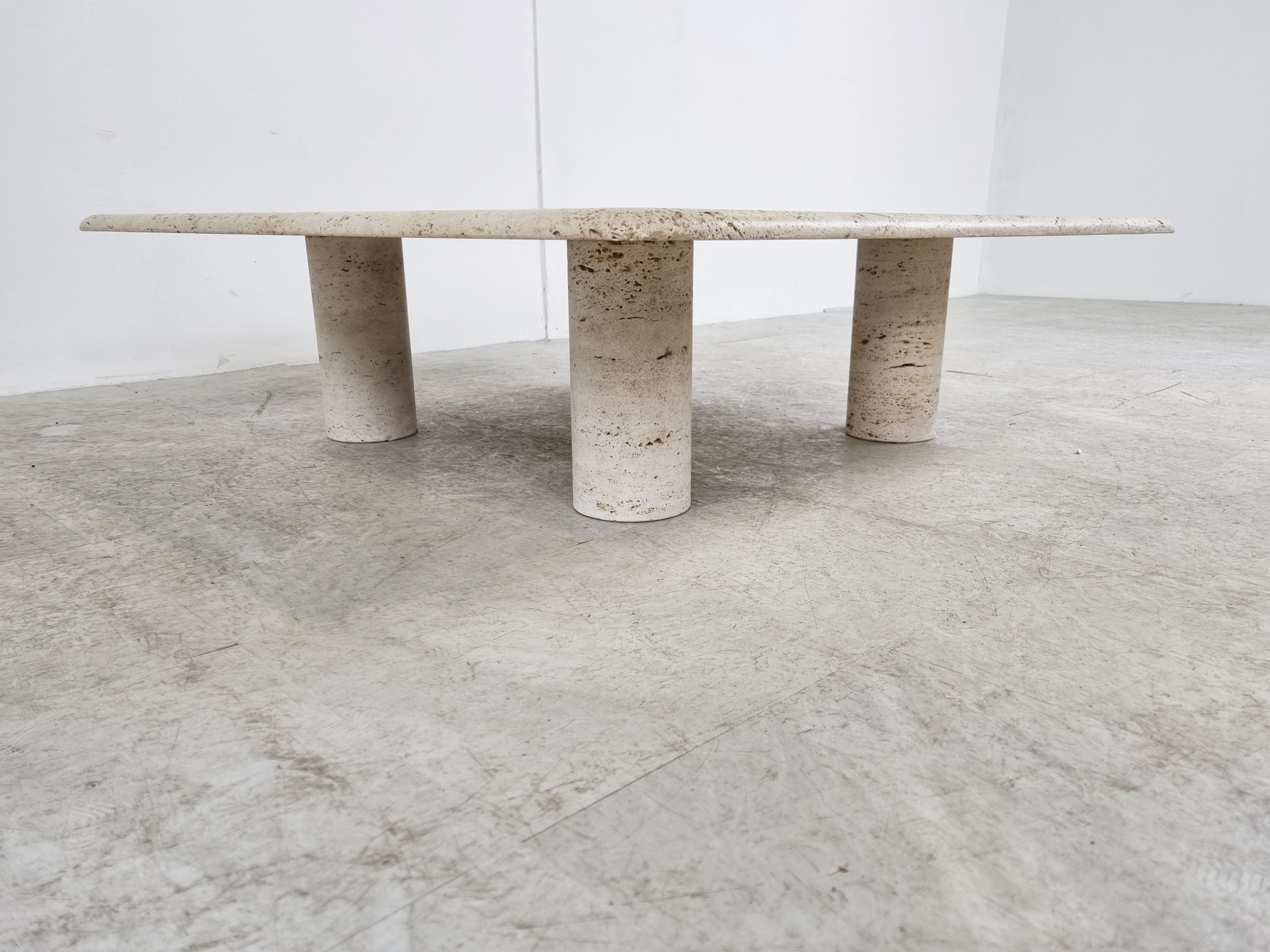 Angelo Mangiarotti Travertine Coffee Table for Up&Up, Italy