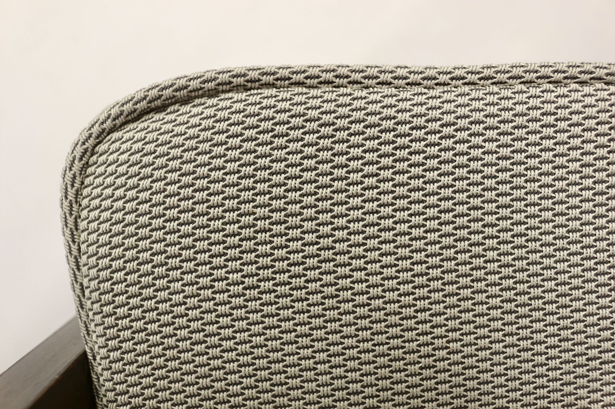 Pair of Henryk Lis armchairs 300-190s 1970s reupholstered gray textured fabric.
