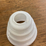 Pair of white glass pendant lights