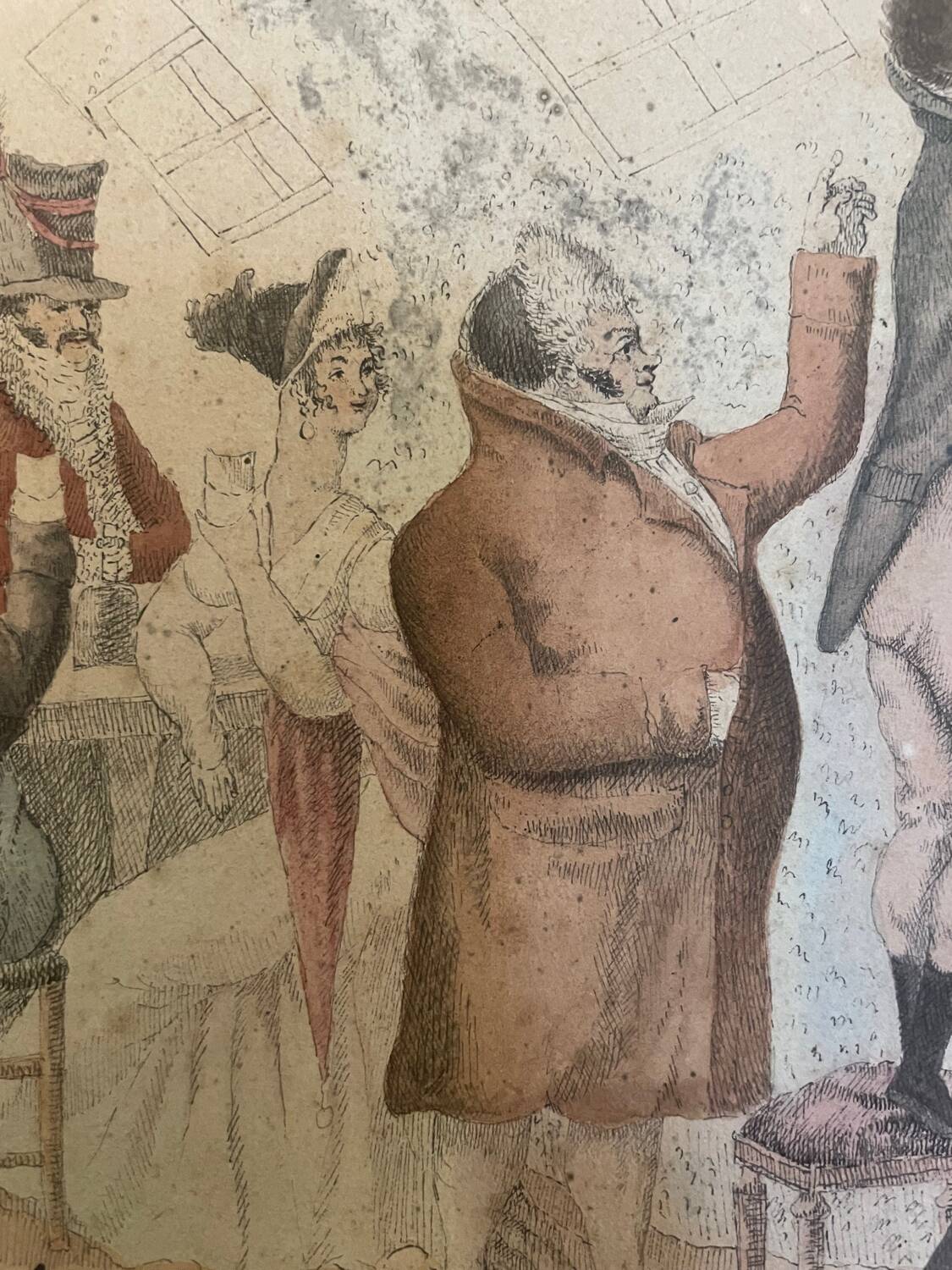 Original painting The Ventriloquist Naudet circa 1803