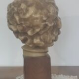 Wax head on “art deco” wooden base
