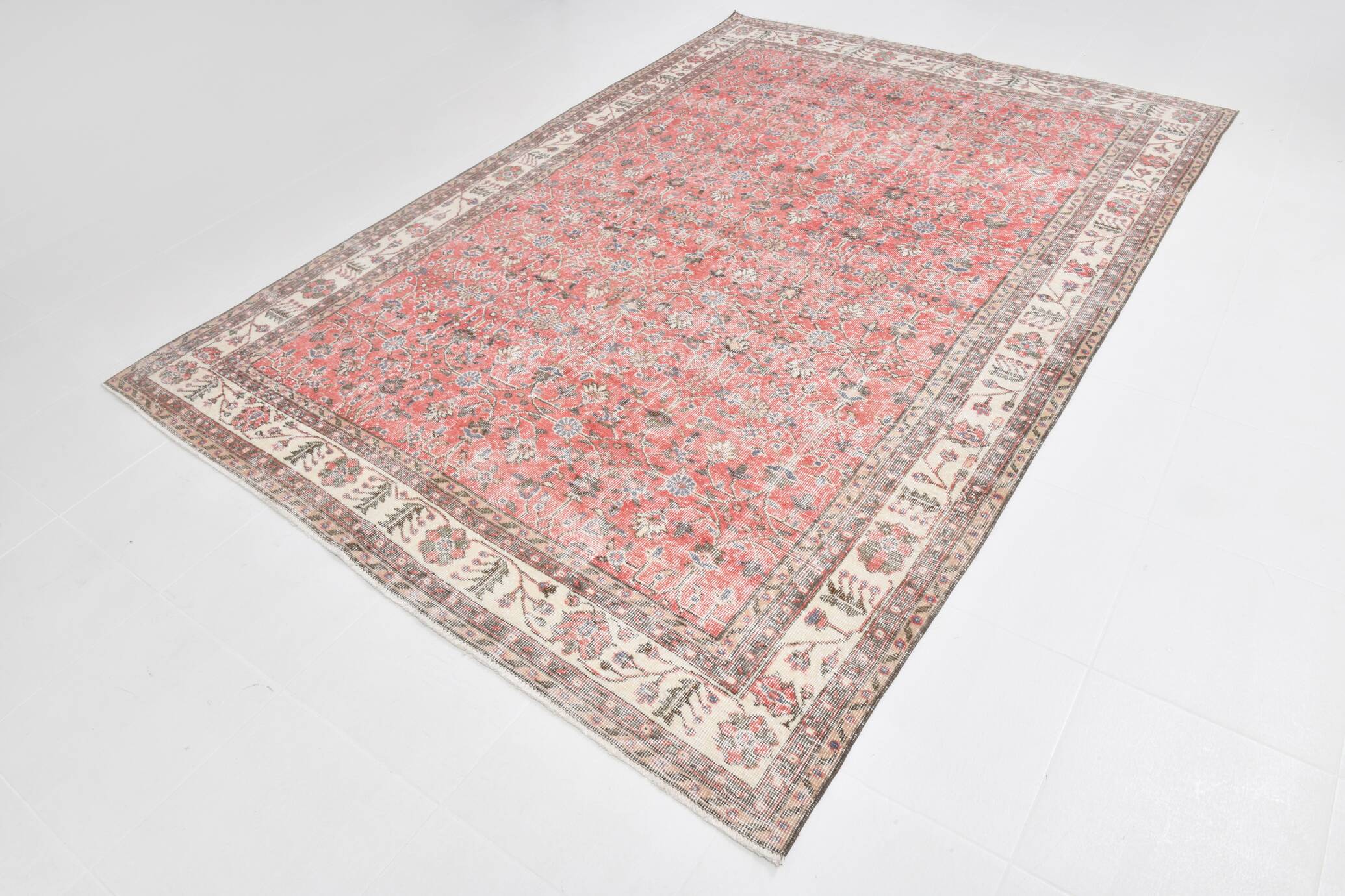 7x10 Pale Red Beige Turkish Area Rug, 209x308Cm SK 21028