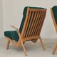 Paire de fauteuils ULUV bois et tissu vert bouclette