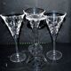 Lot de 4 verres à vin blanc anciens - roemer évasé en cristal 18.5cm
