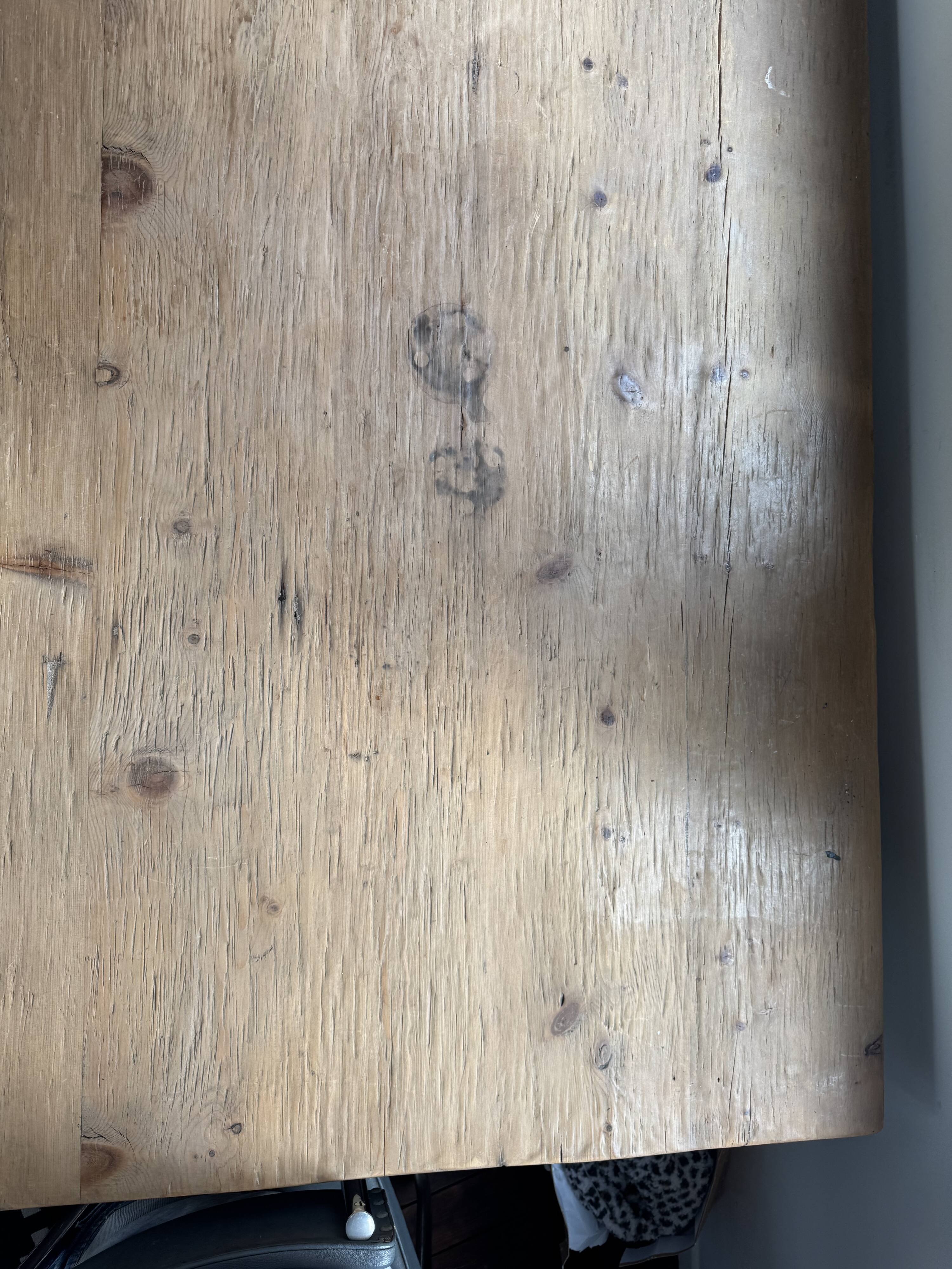 Contemporary farmhouse table – Solid reclaimed elm – One-piece tabletop