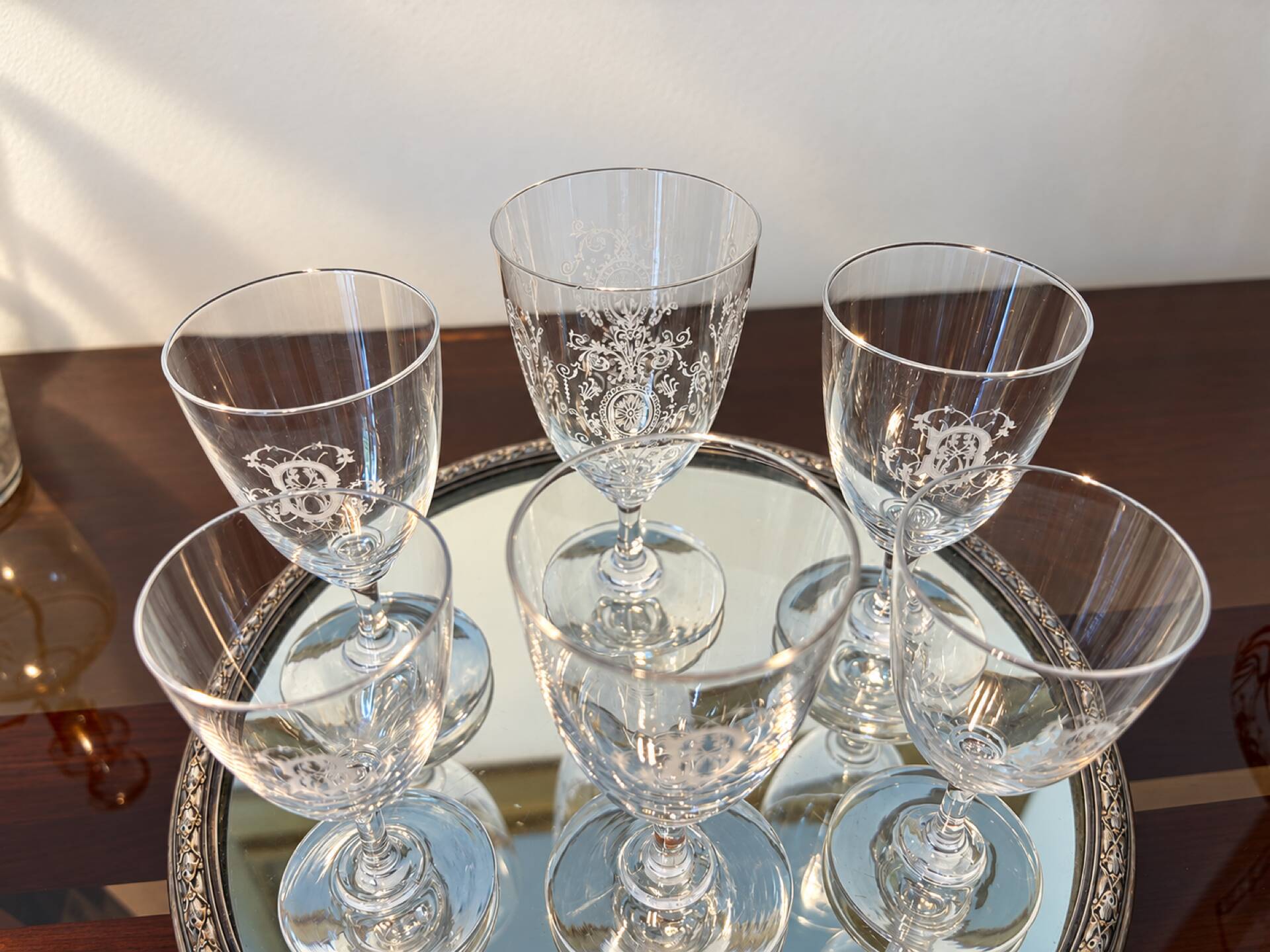 6 Baccarat glasses Funel shaped late 19th - early 20th century 