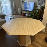 Octagonal travertine table