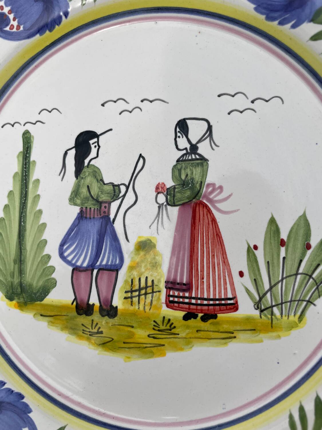 Quimper Breton decorative plate