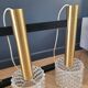 Vintage pendant chandelier in molded glass and brass