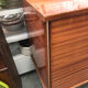 Vintage 1960s enfilade in varnished cherry wood.