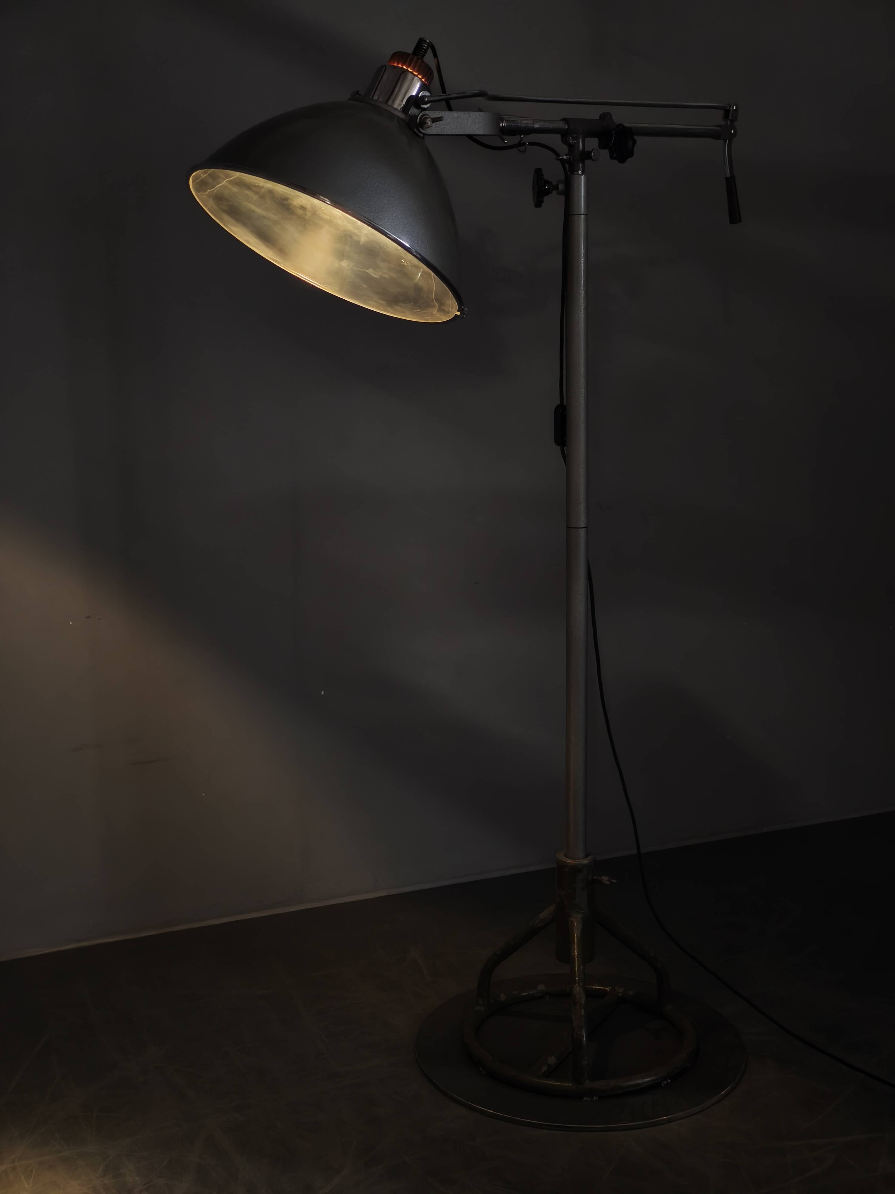 Czech Industrial Surgical Floor Lamp from Military Hospital, 1950s