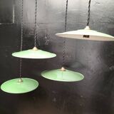 Enameled sheet metal pendant lights