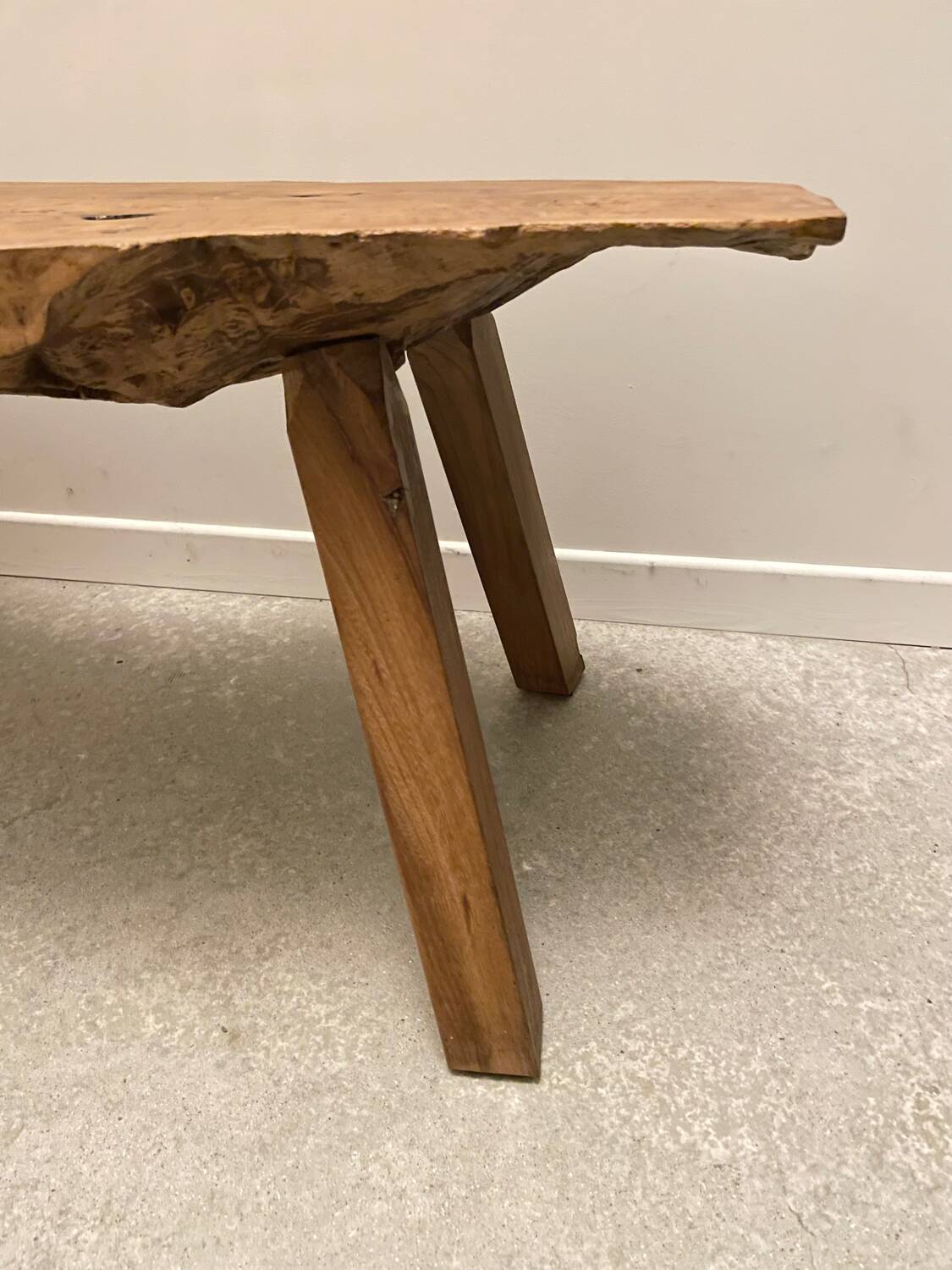Raw wood coffee table