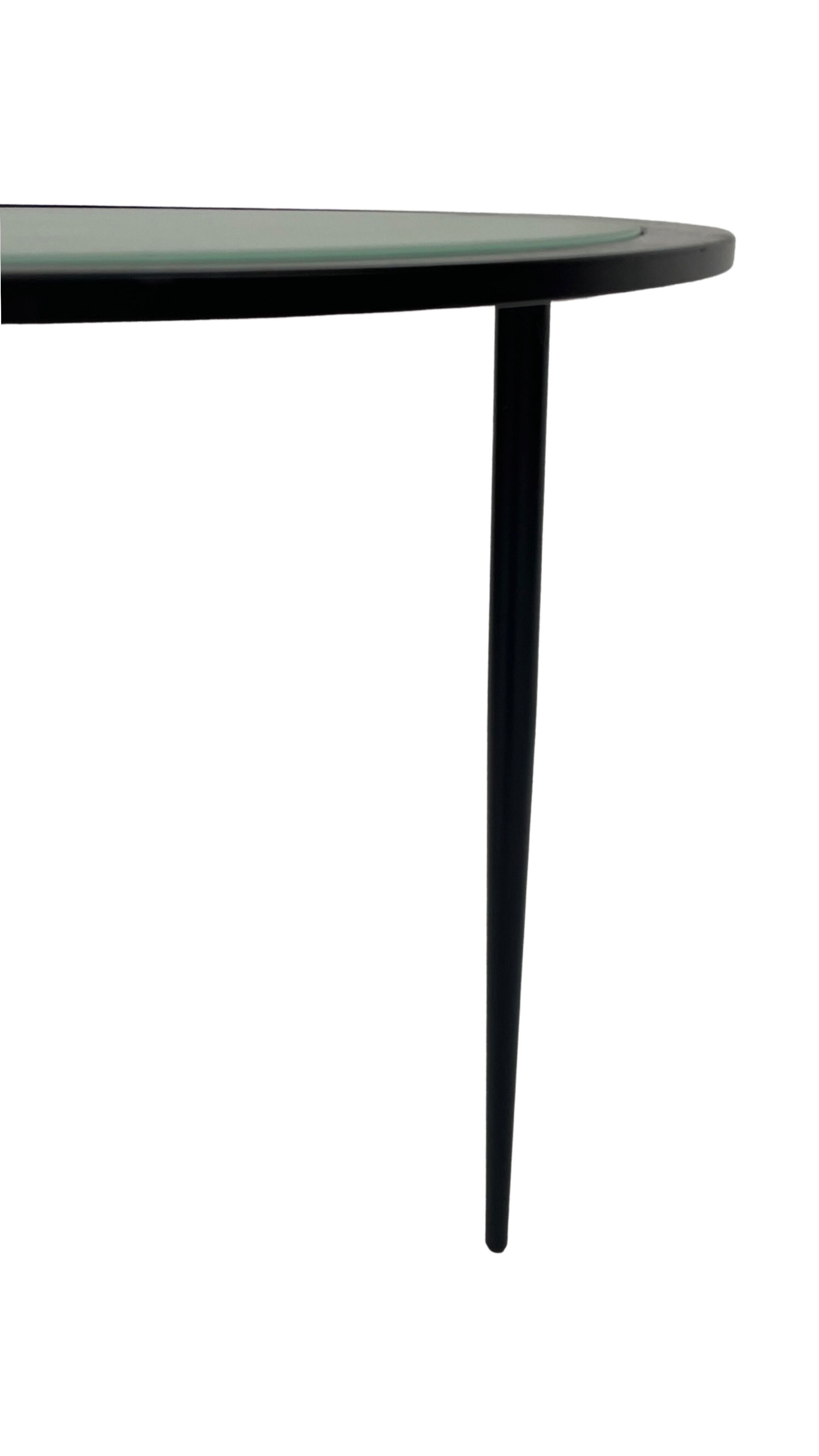 Vintage side table 80s metal and glass