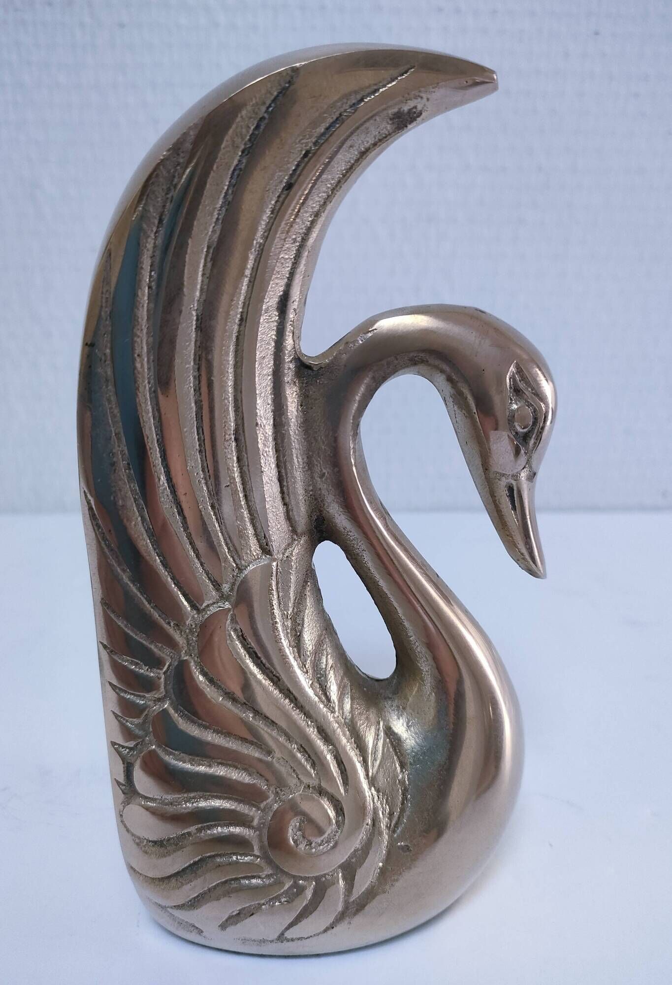 Pair of vintage stylized brass bird bookends
