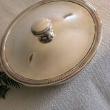 Légumier avec couvercle en métal argenté