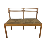 Wooden mulched modernist bench in 1950s
