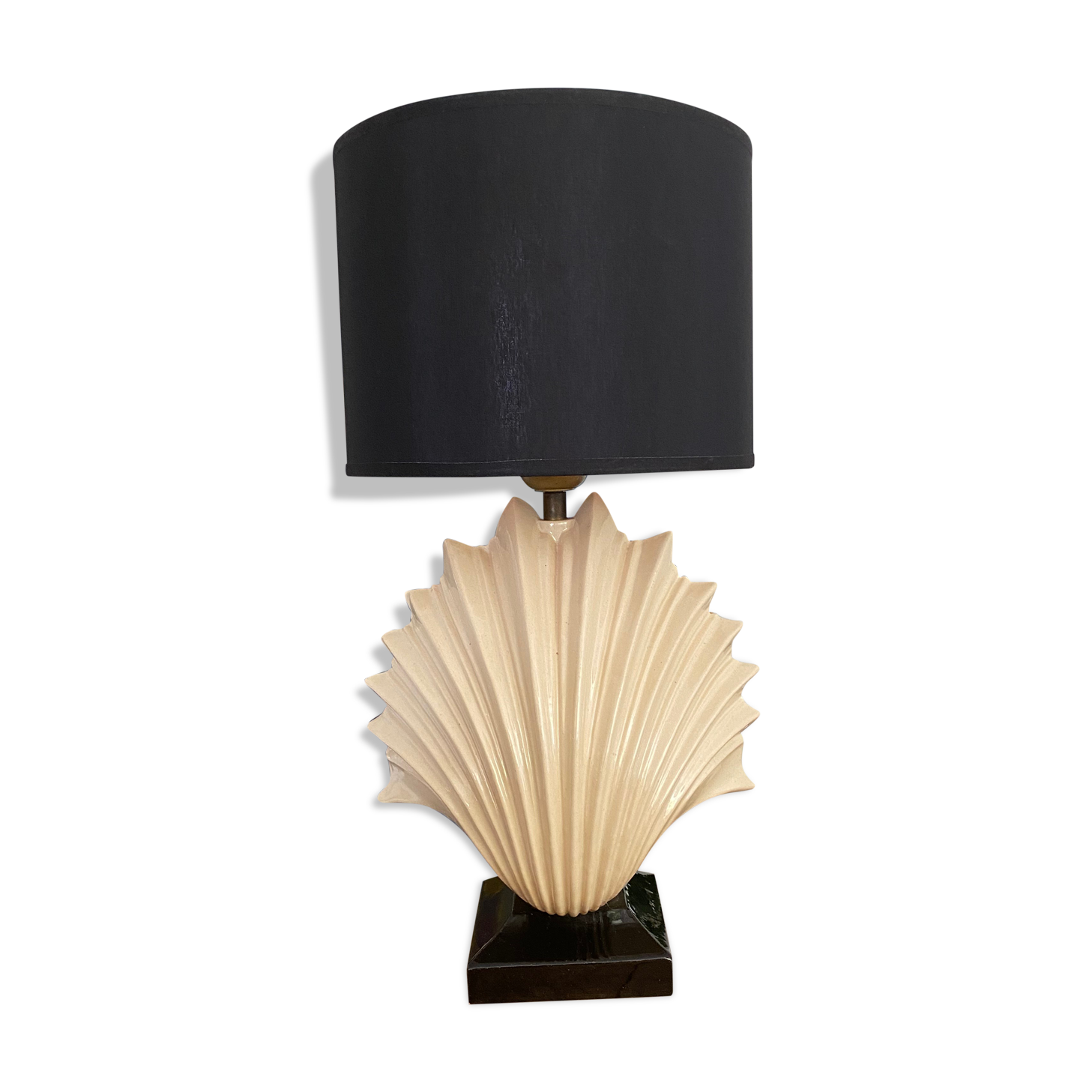 Vintage ceramic shell lamp 80s