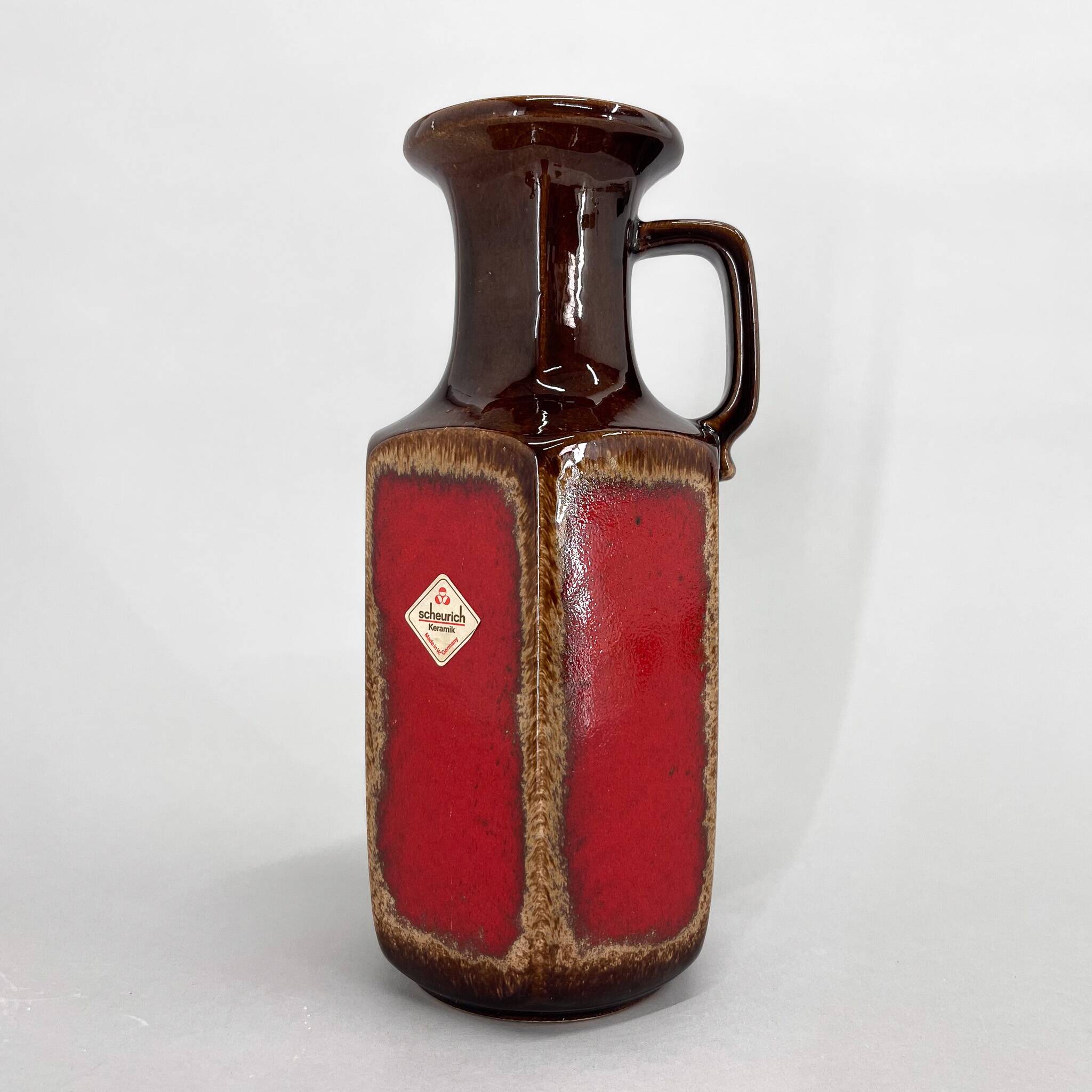 1970s Glazed Ceramic German Vase/Jug by Scheurich Keramik, Labeled