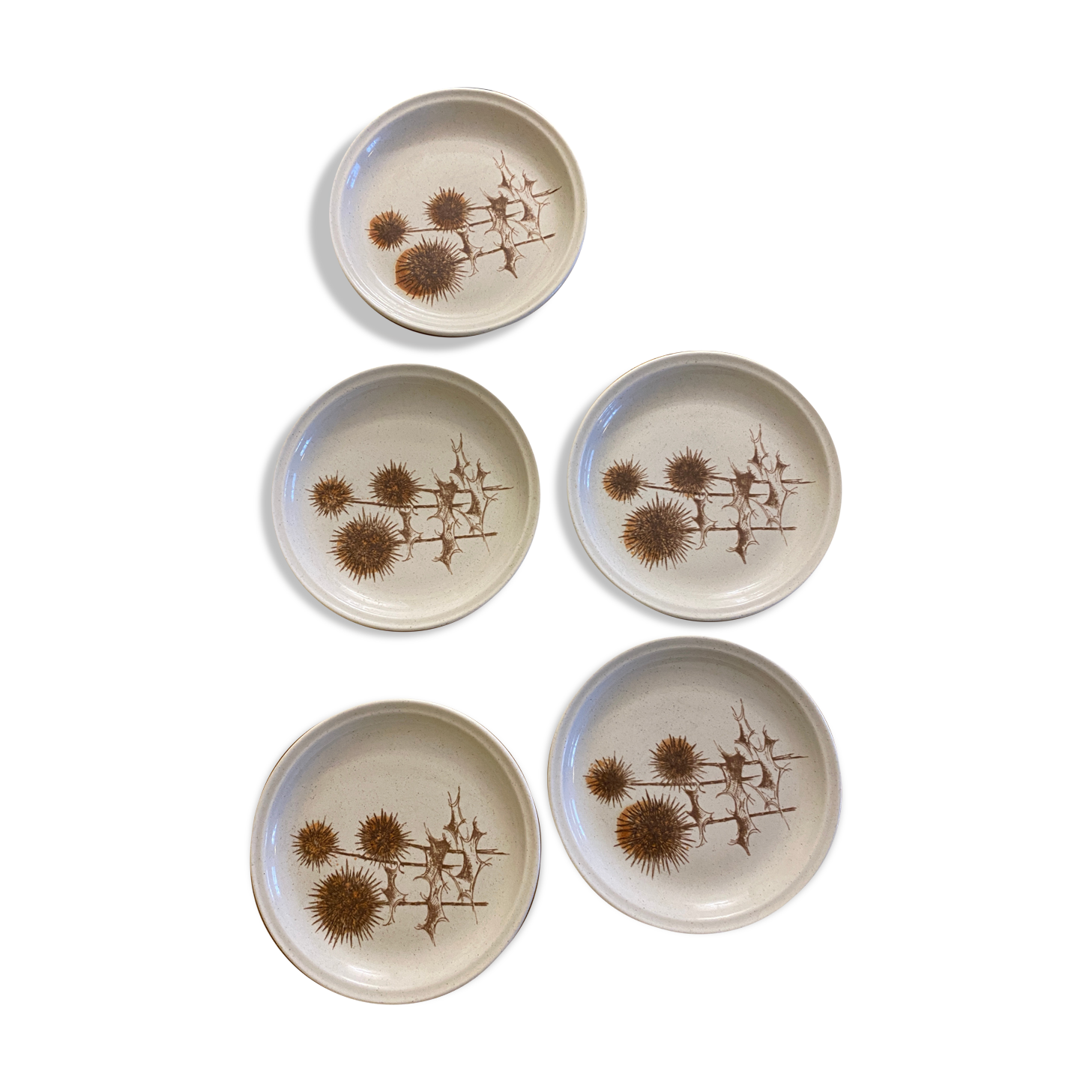 Set of Sarreguemines sandstone plates Thistle pattern