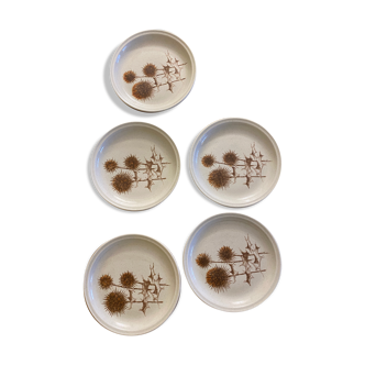 Set of Sarreguemines sandstone plates Thistle pattern