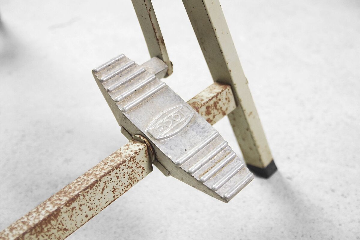 Dutch industrial drawing or architect's table witch lamp from rotanex-pool, 1950s