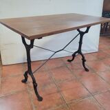 Table de bistrot piètement fonte dessus chêne