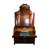 Empire bureau of polished mahogany with inlaid wood, 1840s