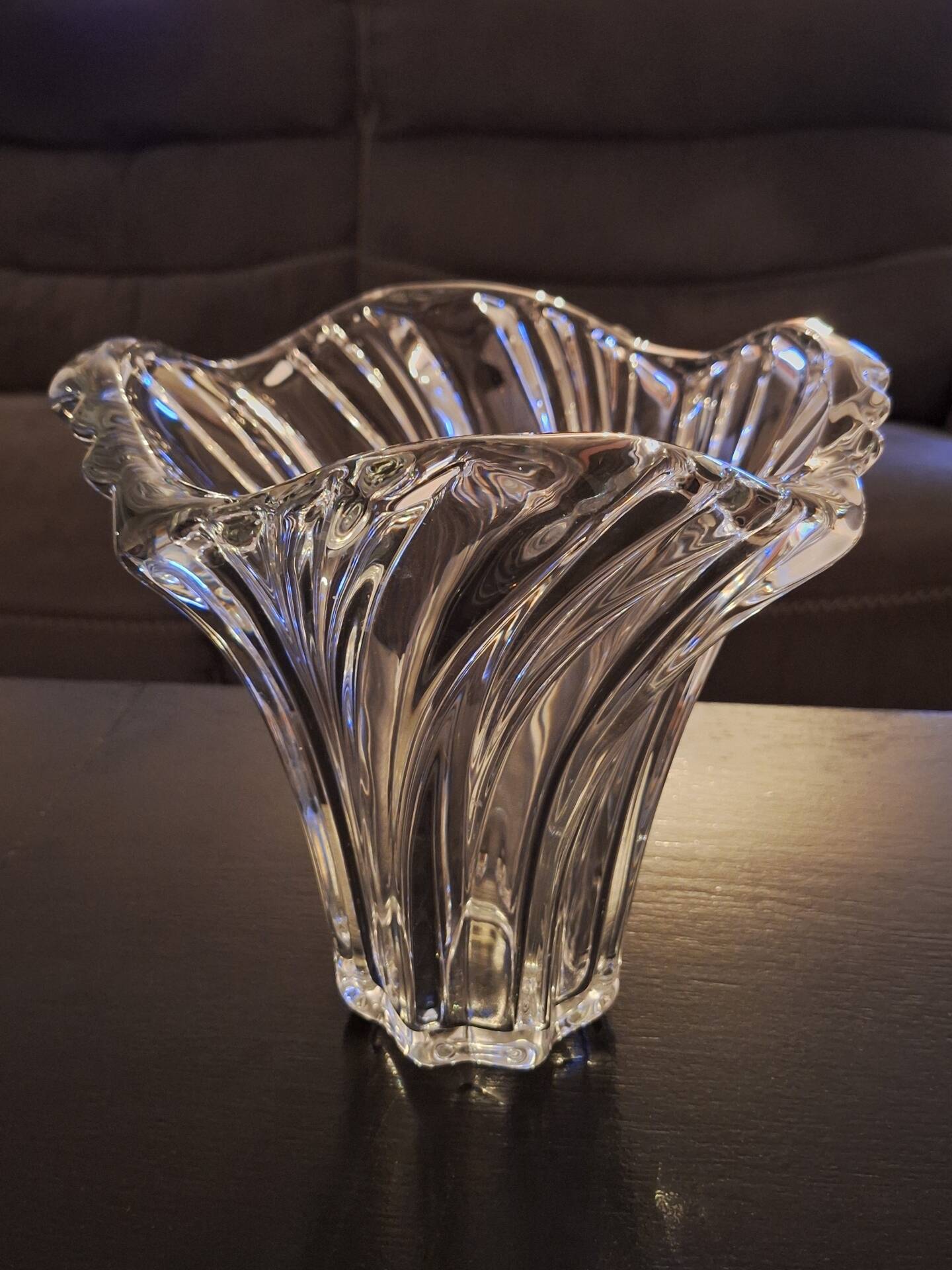 Transparent Art Deco crystal vase