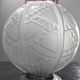 Antique large globe ceiling light, pressed glass, by Hettier & Vincent