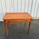 Antique desk in pitch pine, turned legs, drawer – superb patina.